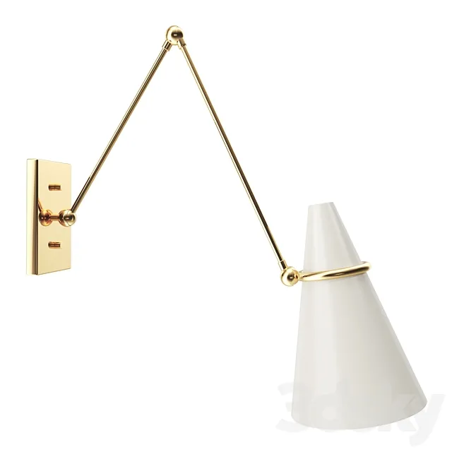 Aldus Ivory Polished Brass Wall Sconce by Hettler.Tüllmann 3ds Max