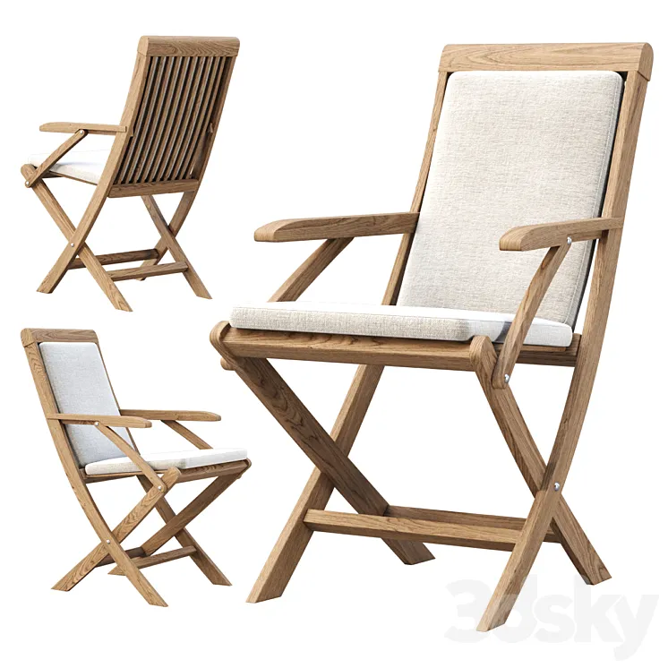 Alesso outdoor wooden dining chair 3DS Max Model