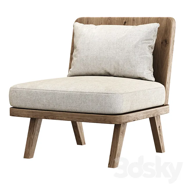 Alexa wooden chair 3ds Max