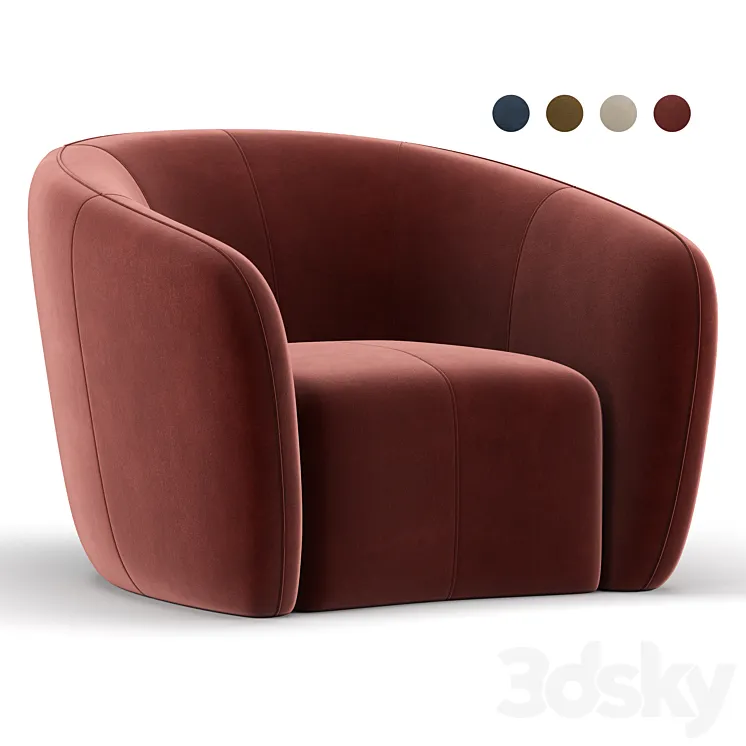 Alexis 45 Fabric Chair 3DS Max