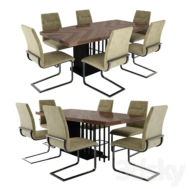 Alf Group OLIMPIA dining table 3DSMax File