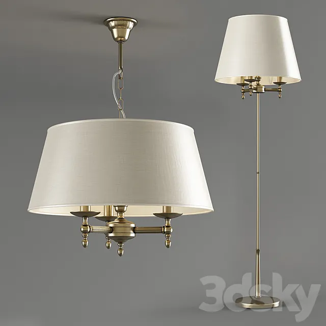 Alfa Roksana – Pendant and Floor Lamp Set 3DS Max Model