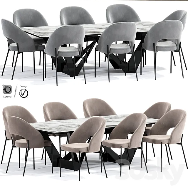Alice Dining Chair Table 3DSMax File