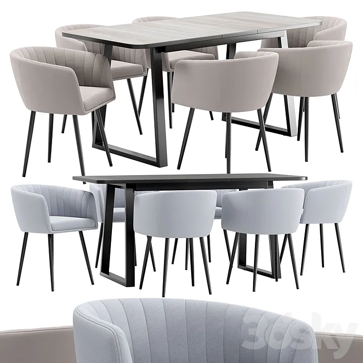 Alina dining chair and Sheffilton table 3DS Max Model