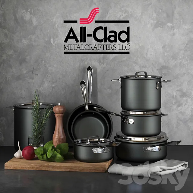 All-Clad NS1 Cookware Set 3DSMax File