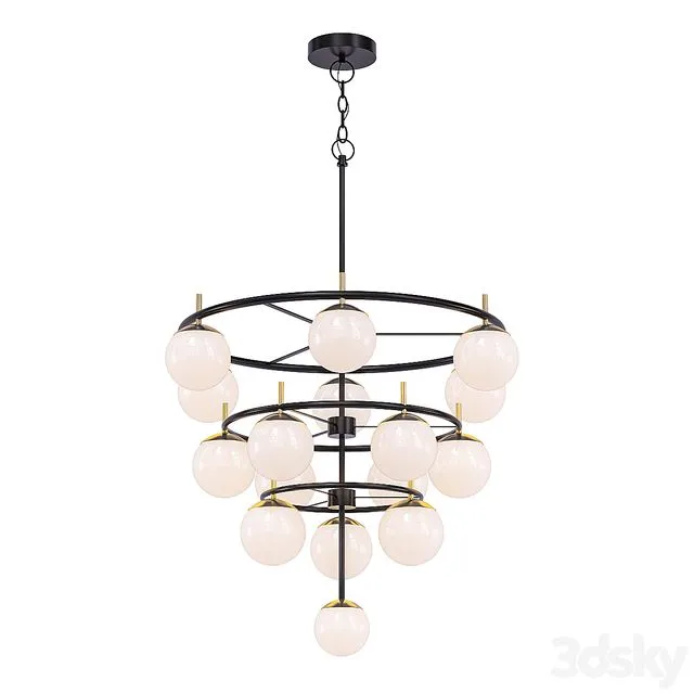 Alluria weathered Black with Autumn Gold 16-Light Chandelier 3dsMax Model