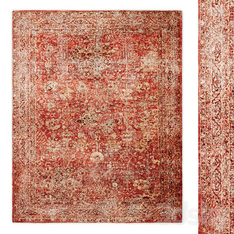 Almira Hand-Knotted Wool Rug RH 3DS Max