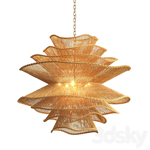 Alondra Chandelier large rattan 3DS Max Model