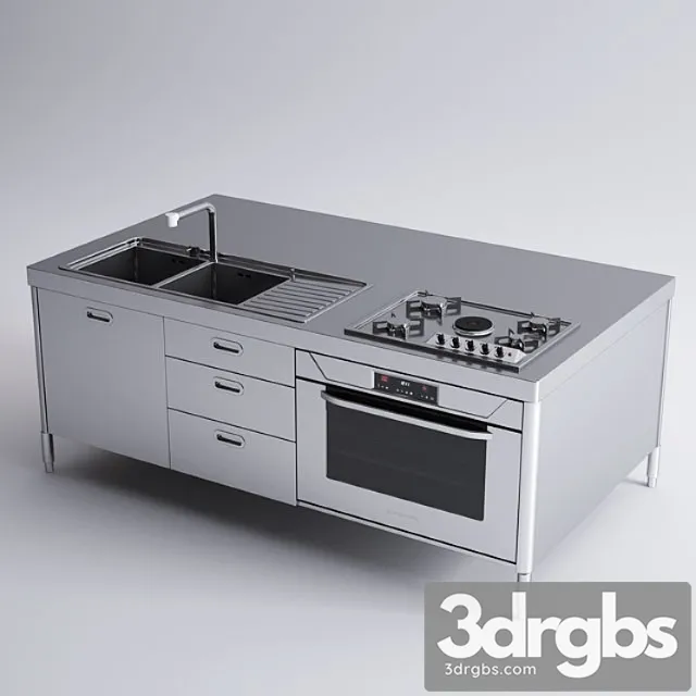 Alpes Inox Kitchen Island 3dsmax Download