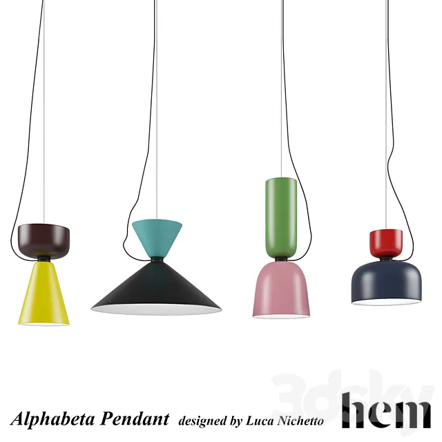Alphabeta pendant – designed by Luca Nichetto 3DSMax File