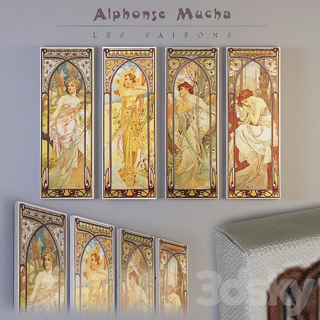 Alphonse Mucha. Time of the day. 3DS Max Model