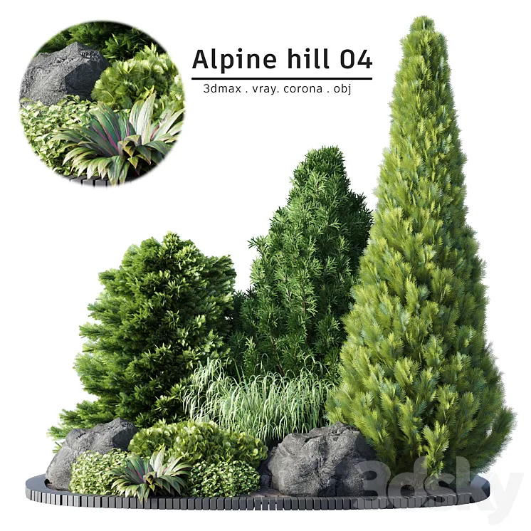 Alpine hill 04 3DS Max Model