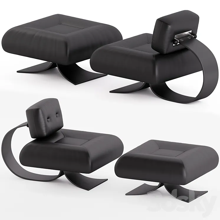 Alta Chair and Ottoman by Oscar Niemeyer 3DS Max