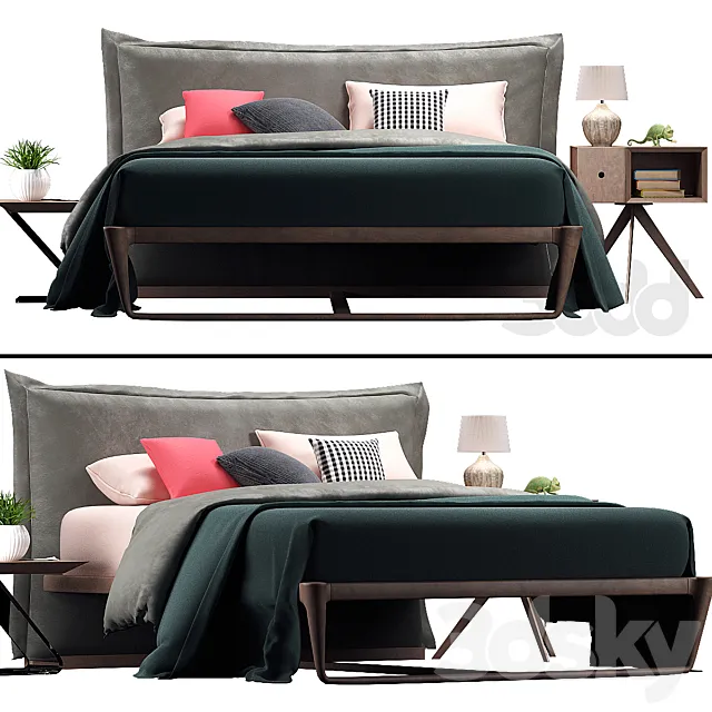 AltaCorte PEGASO Bed Collection ECOLAB NIGHT 3ds Max