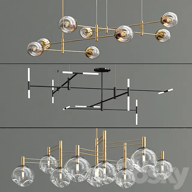 Altona Temper Gap Chandeliers Collection 3DS Max Model