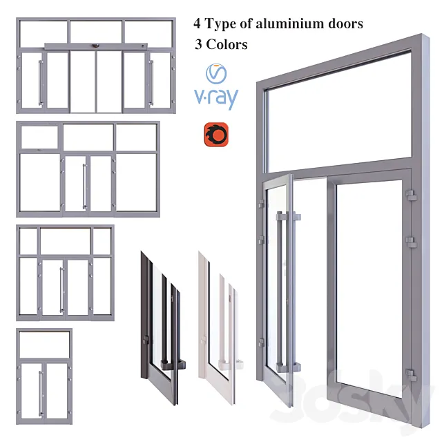 Aluminum door 3DS Max Model