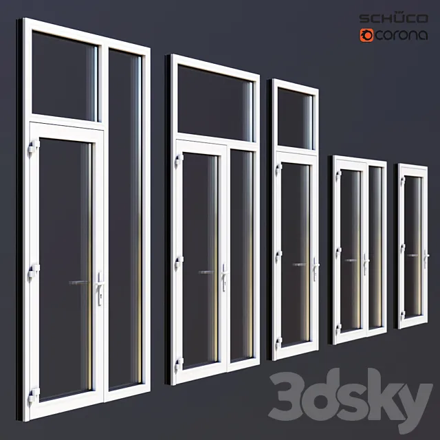 Aluminum doors Schuco 3DS Max Model