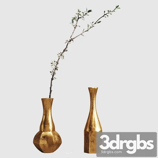 Aluminum vases with cherry branch by zara home