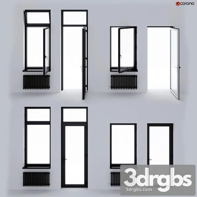 Aluminum window and balcony door alumil_222 3dsmax Download