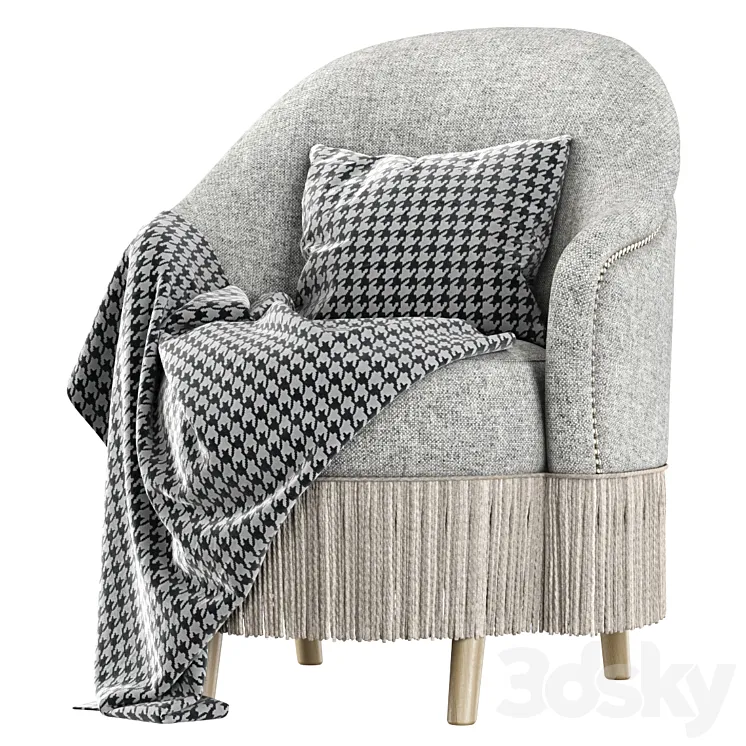 Amanda dining chair with plaid 3DS Max