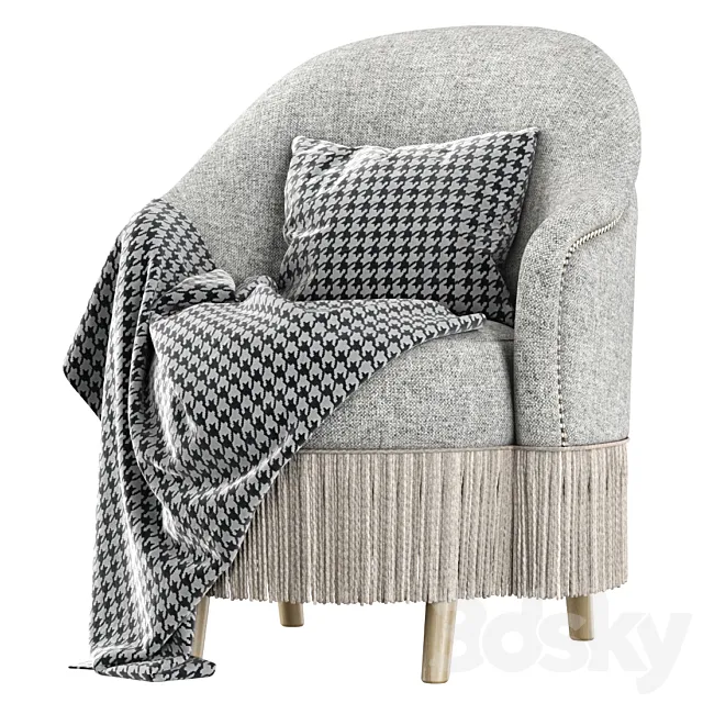 Amanda dining chair with plaid 3DSMax File