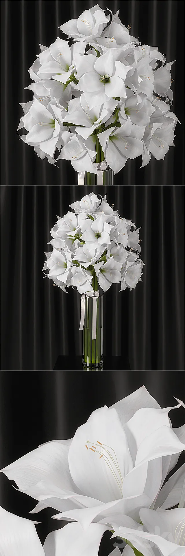 Amaryllis bouquet 3ds Max