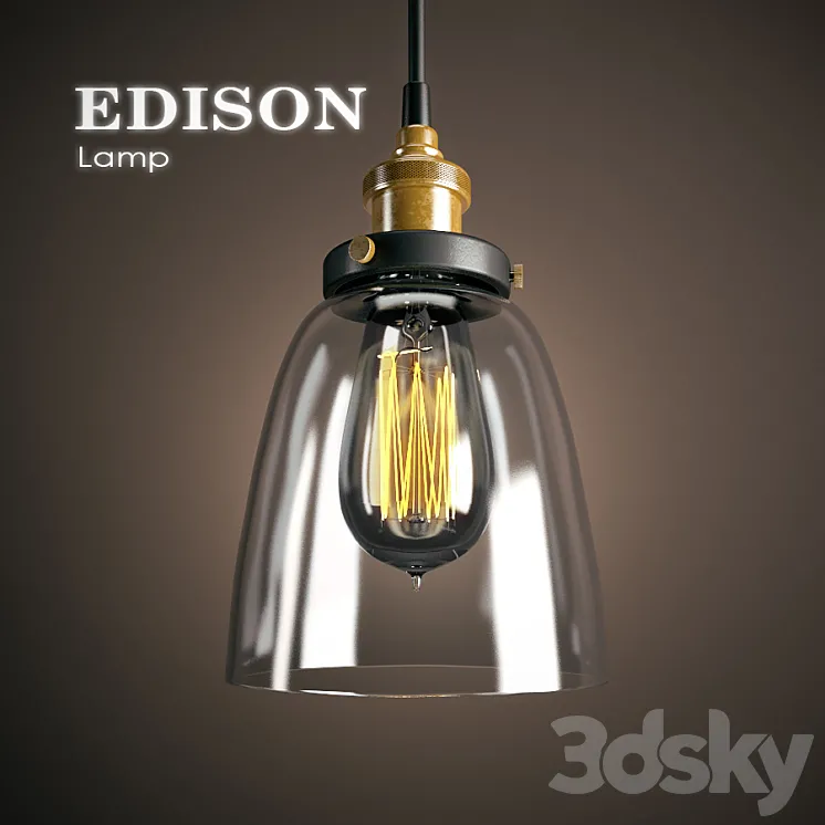 American country industrial Edison Lamp 3DS Max