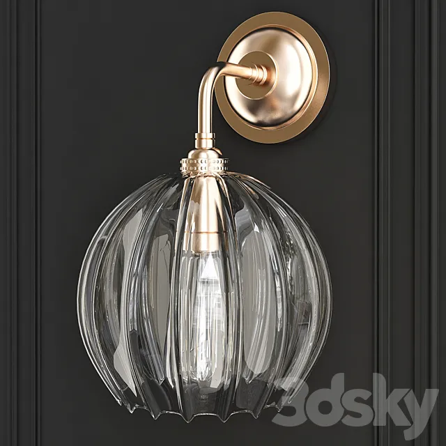 American Retro Copper Wall Lamp 3ds Max