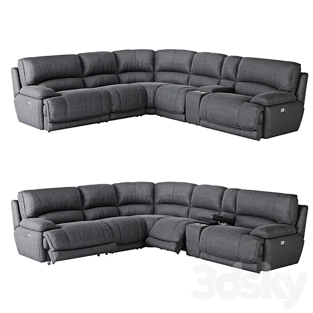 American Signature Furniture Mario 6 Piece Dual-Power Reclining Sectional 3ds Max