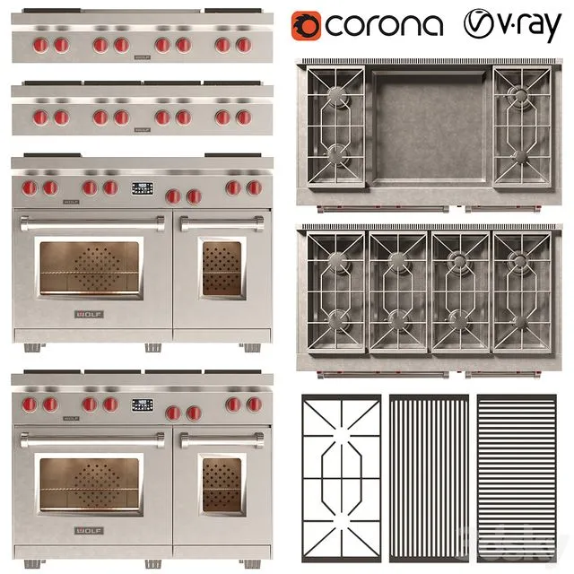 American Style Wolf Oven 48 Inches 3dsMax Model