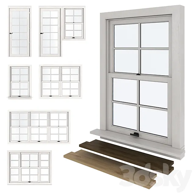 American type of plastic windows 3DS Max Model