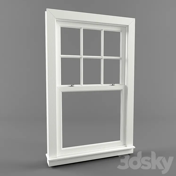 American window – Double Hung Window 3DS Max