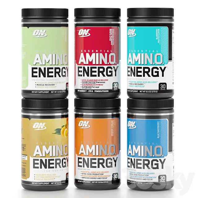 Amino Energi supplement bottle 3ds Max