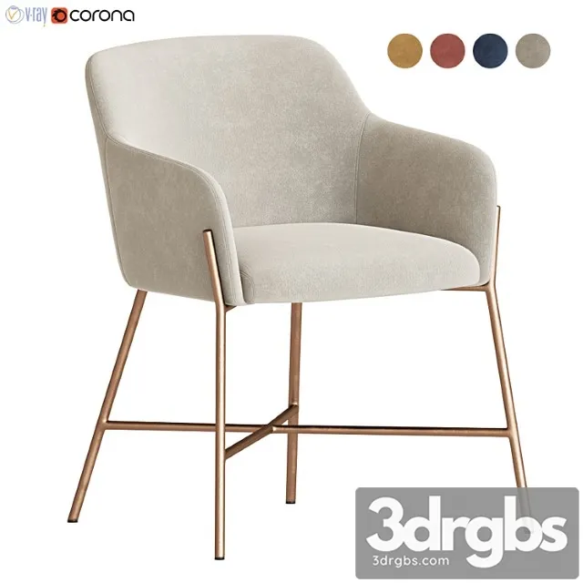 Ana velvet arm dining chair