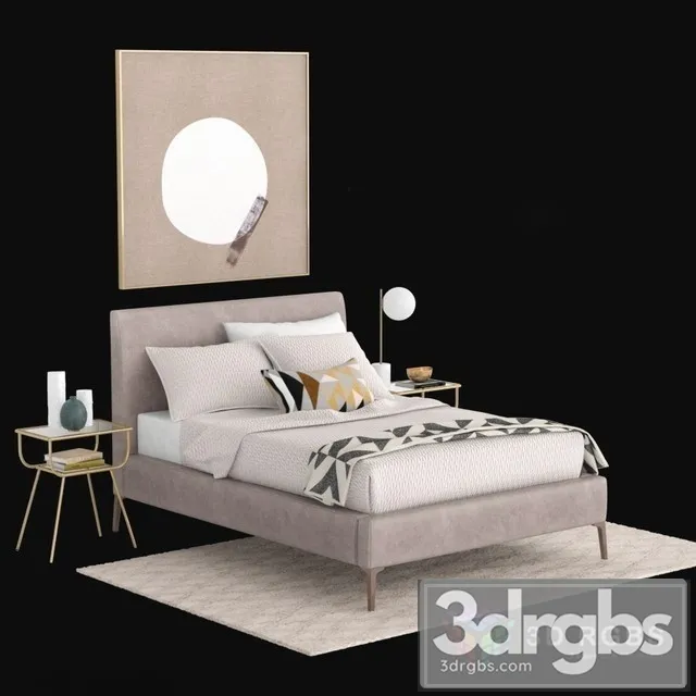 Andes Deco Upholstered Bed 3dsmax Download