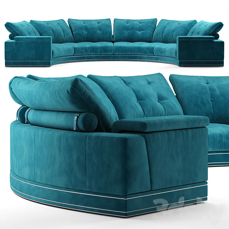Andrew round sectional velvet sofa – Fendi Casa 3DS Max