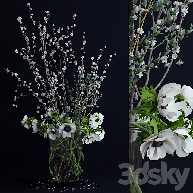 Anemones and branches 3DSMax File