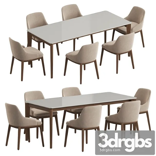 Angel cerda nogal atlas dining set