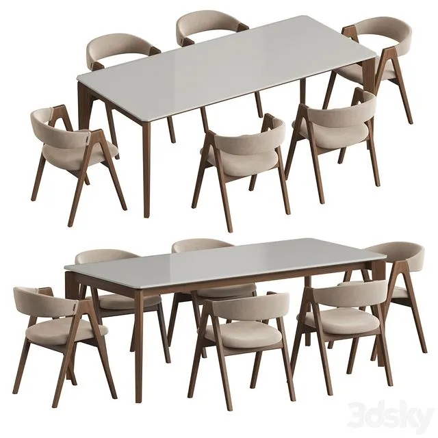 Angel Cerda Nogal Dublin Dining set 3dsMax Model