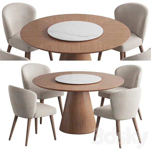 Angel Cerda table Aston chair 3ds Max