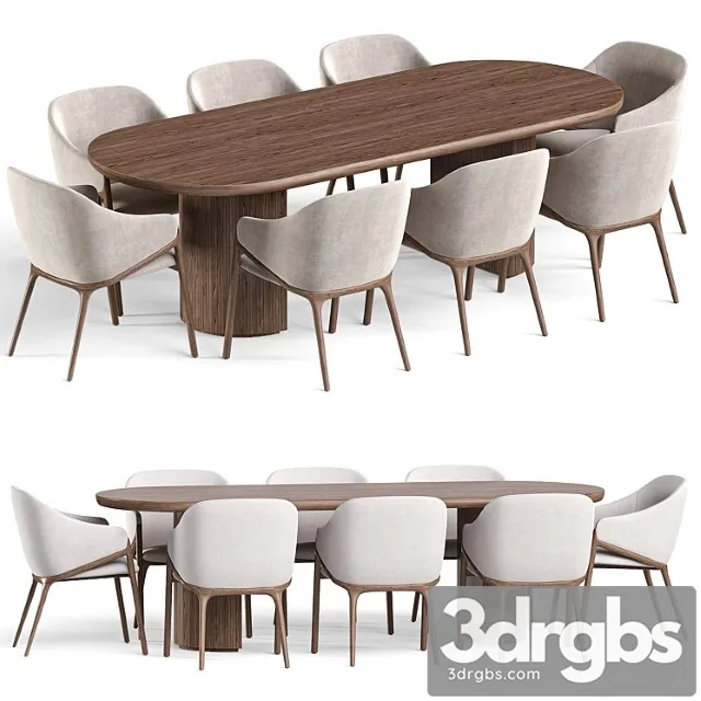 Angelcerda Chair Moon Table Dining Set 1 3dsmax Download