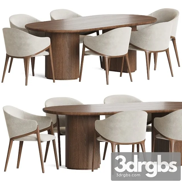Angelcerda Chair Moon Table Dining Set 3dsmax Download
