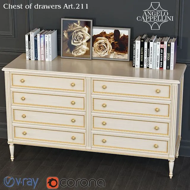 ANGELO CAPPELLINI commode Art 211 3dsMax Model