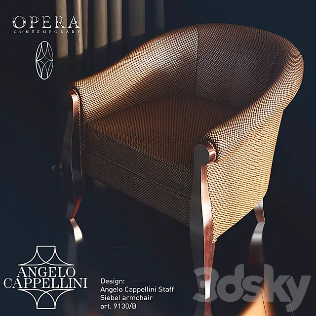 Angelo Cappellini Opera Contemporary. Siebel armchair 3DS Max Model