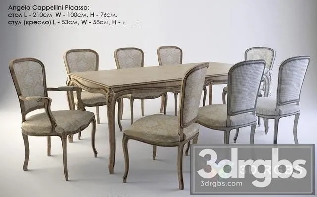 Angelo Cappellini Picasso Table and Chair 3dsmax Download