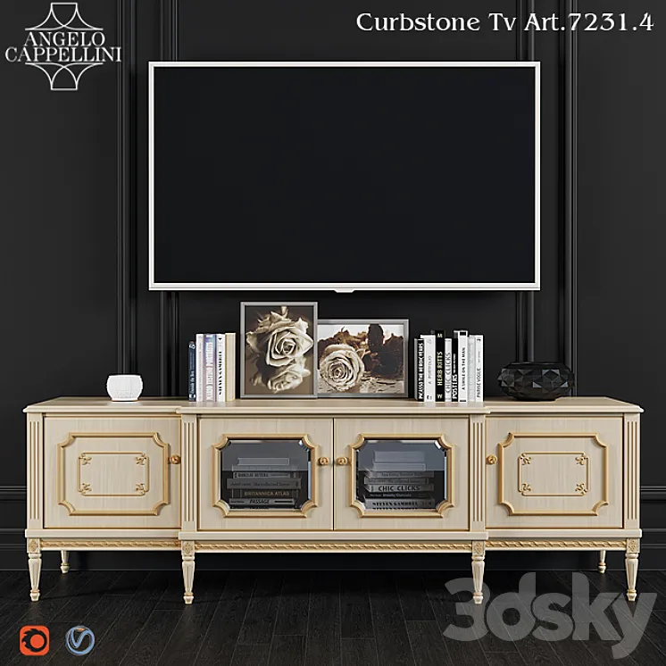 Angelo Cappellini TV Stand Art.7231 \/ 4 3DS Max