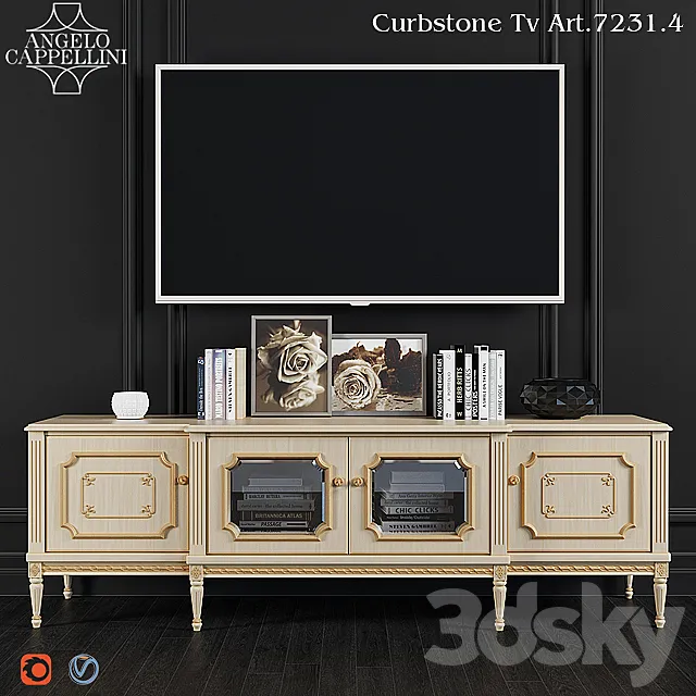 Angelo Cappellini TV Stand Art.7231 _ 4 3DSMax File