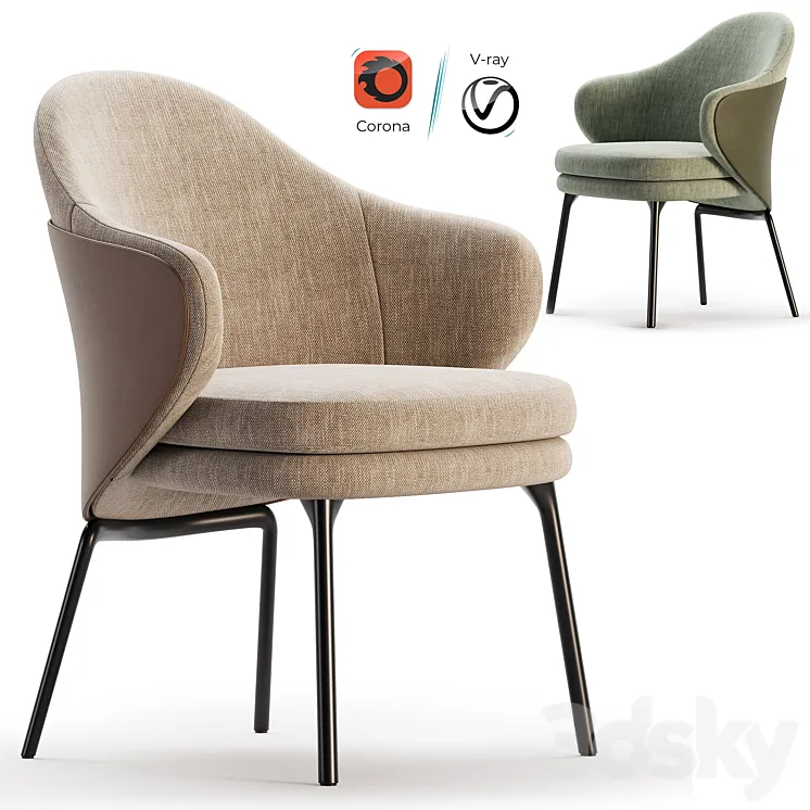 ANGIE Easy chair By Minotti 3DS Max