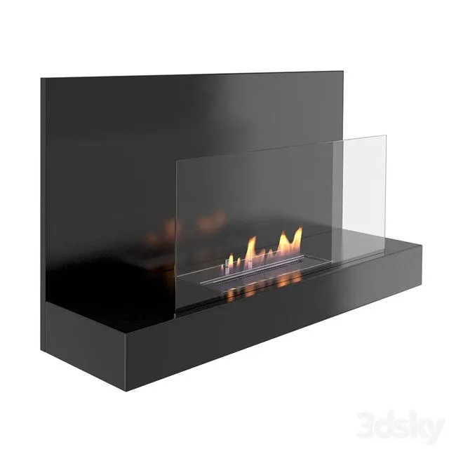 Animated fireplace Clement Nero -Bianco 3dsMax Model