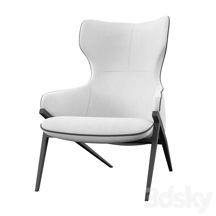 Aniyah Wingback Chair 3DS Max